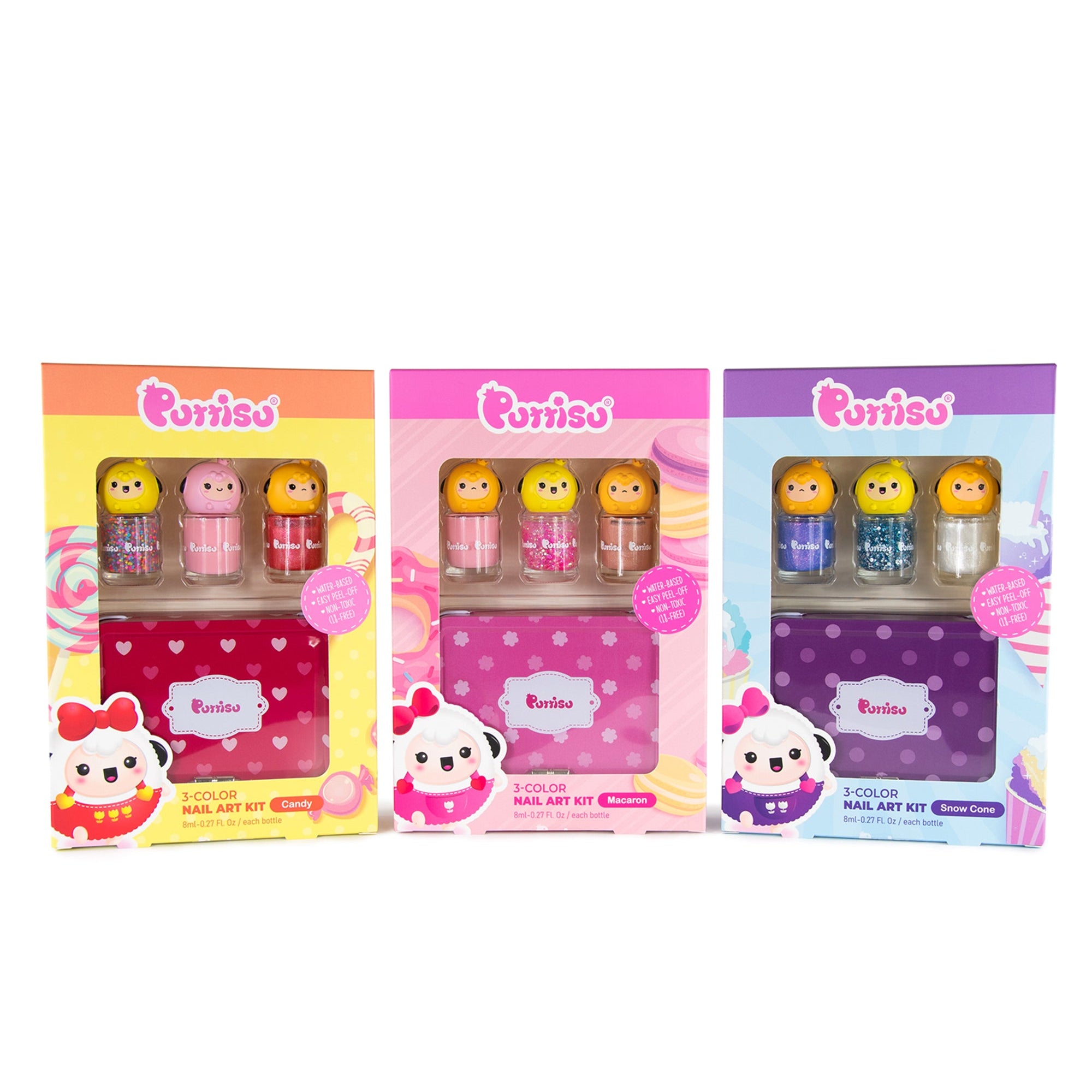 Three boxes of Porriso 3-color nail art kits.