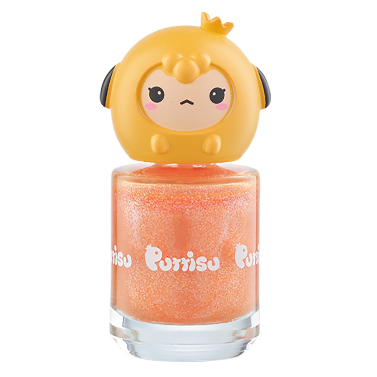 Orange nail polish with an animal-shaped cap.