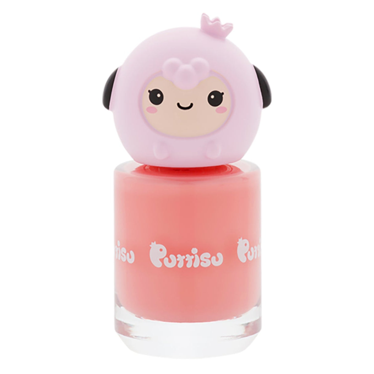 Pink nail polish with lamb-shaped cap.