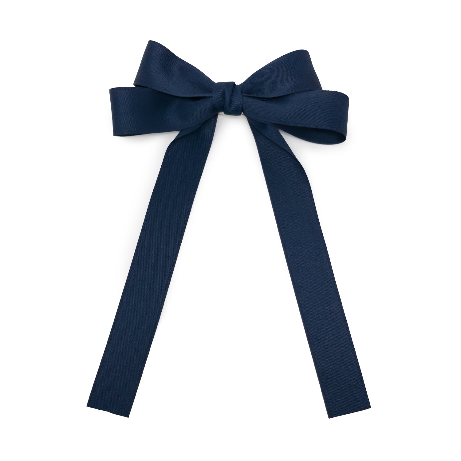 Navy blue bow on a white background