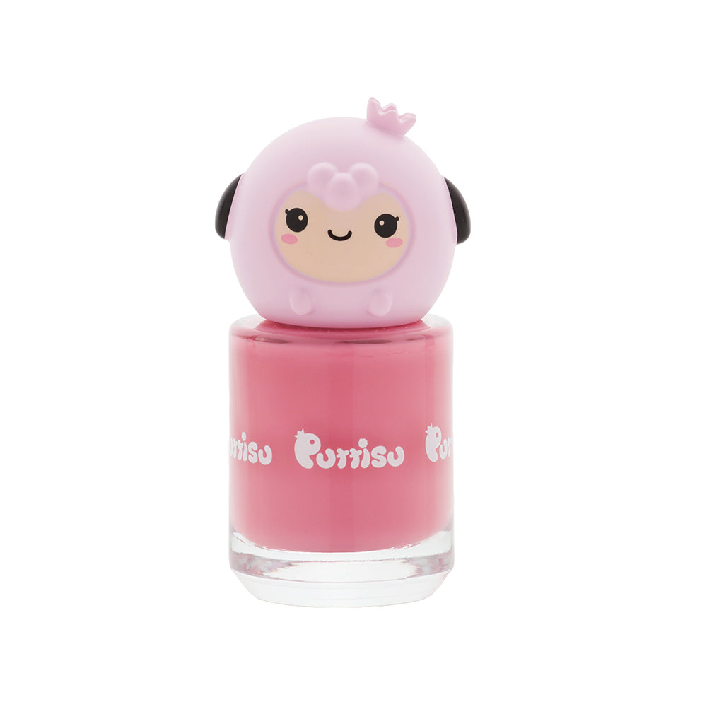 Pink nail polish with sheep-shaped lid.