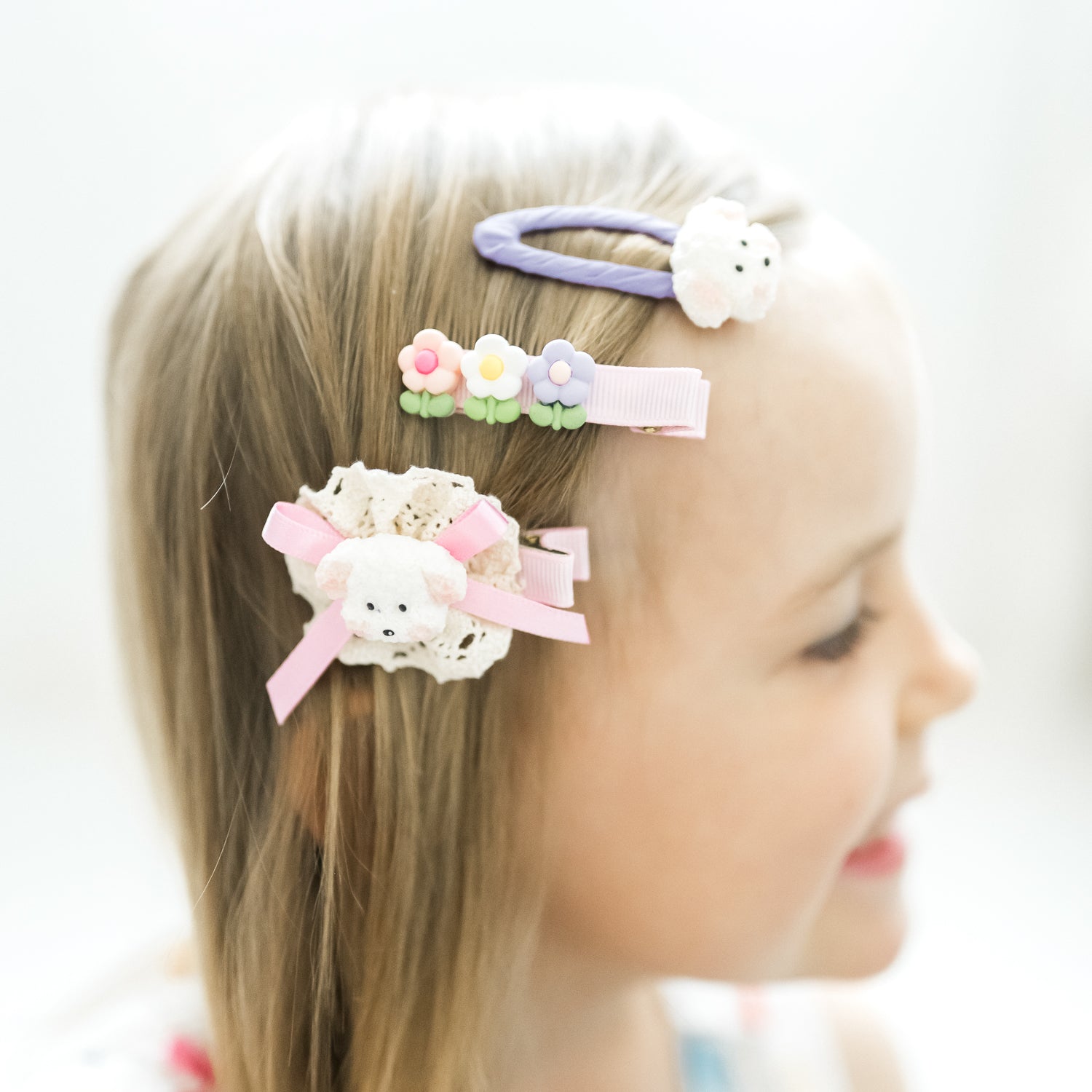 3pc Hair Clip Set - Puppy Blossom Pals – puttisu-usa