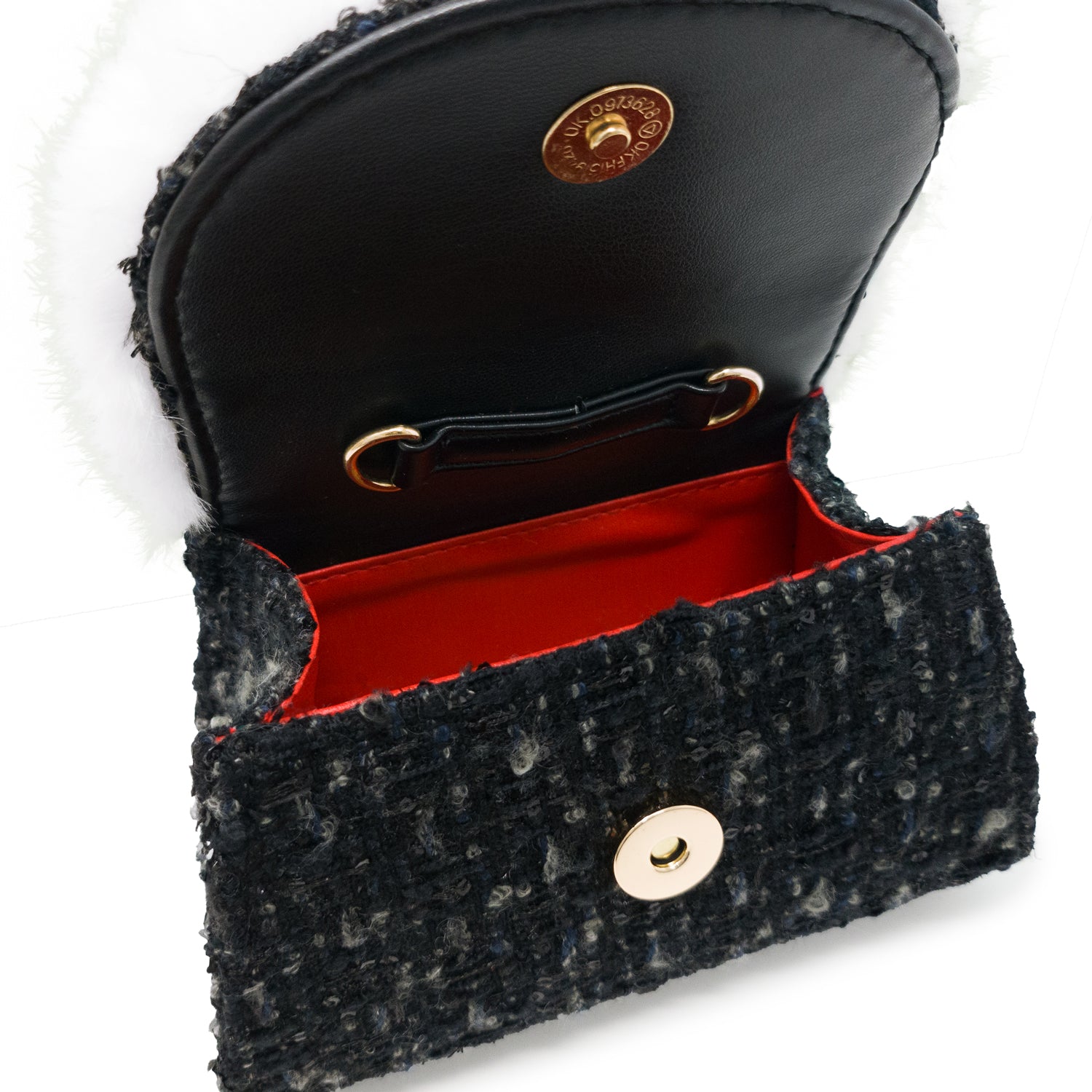 Pearl Ribbon Kids Tweed Handbag with Fur Trim | Puttisu – puttisu-usa