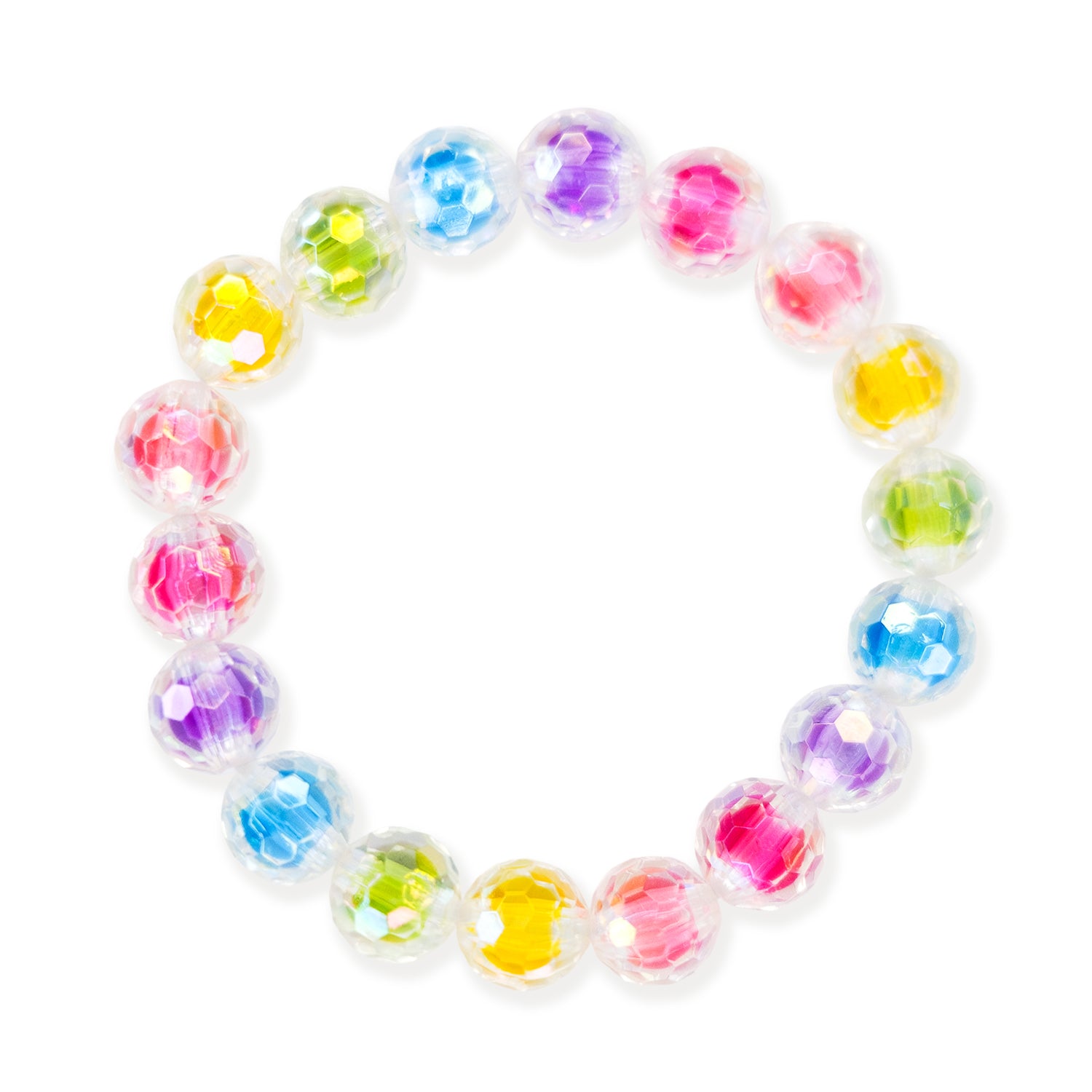 Colorful beaded bracelet on a white background