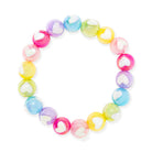 Colorful beaded bracelet with heart patterns on a white background