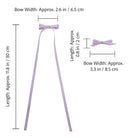 Lavender ribbon bow clip set featuring one large bow with long ribbons and one smaller, compact bow.
