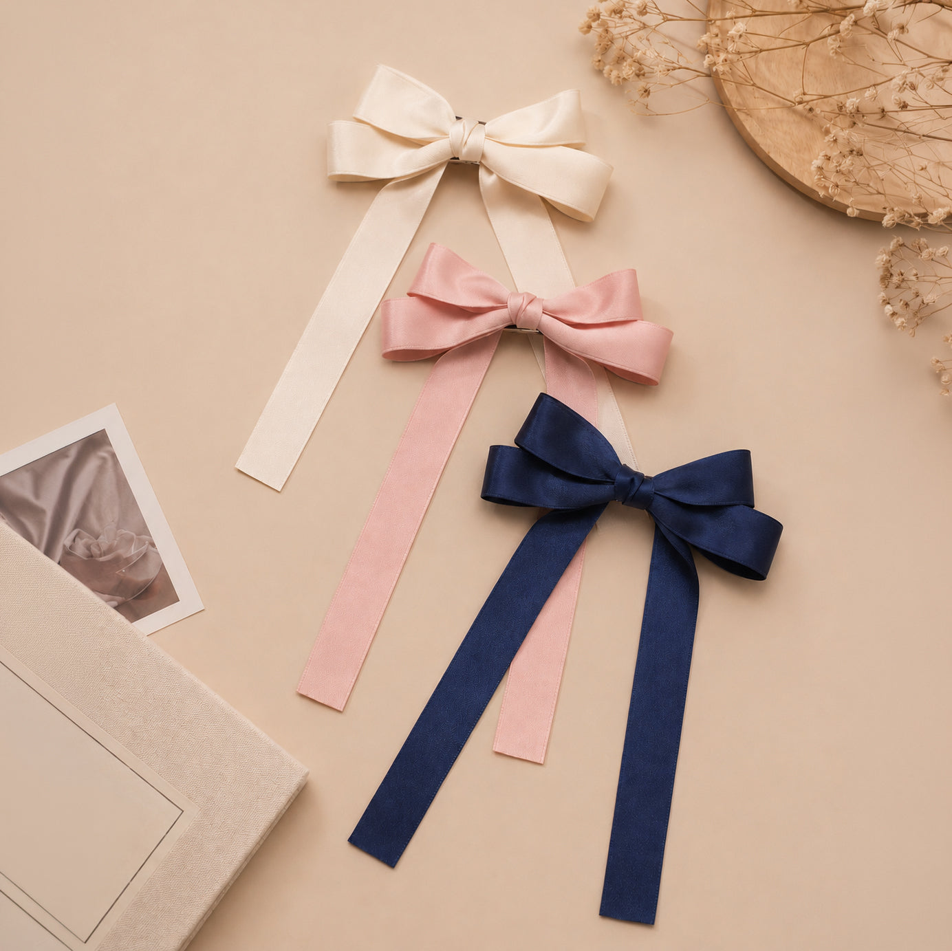 即日発送】Lumignon♡ L tweed ribbon hair clip Lumignon ♥ L tweed